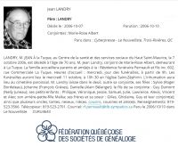 Avis de décès