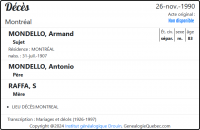 Fiche de décès