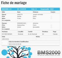 Fiche de mariage Fiche de mariage